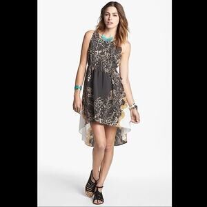 FREE PEOPLE Vintage Y2K Open Lace Back High Low Tank Mini Tea Sundress Size XS